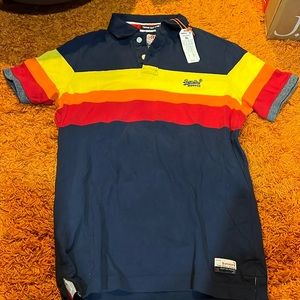 Triband chest stripe polo shirt. XL. brand New with tags